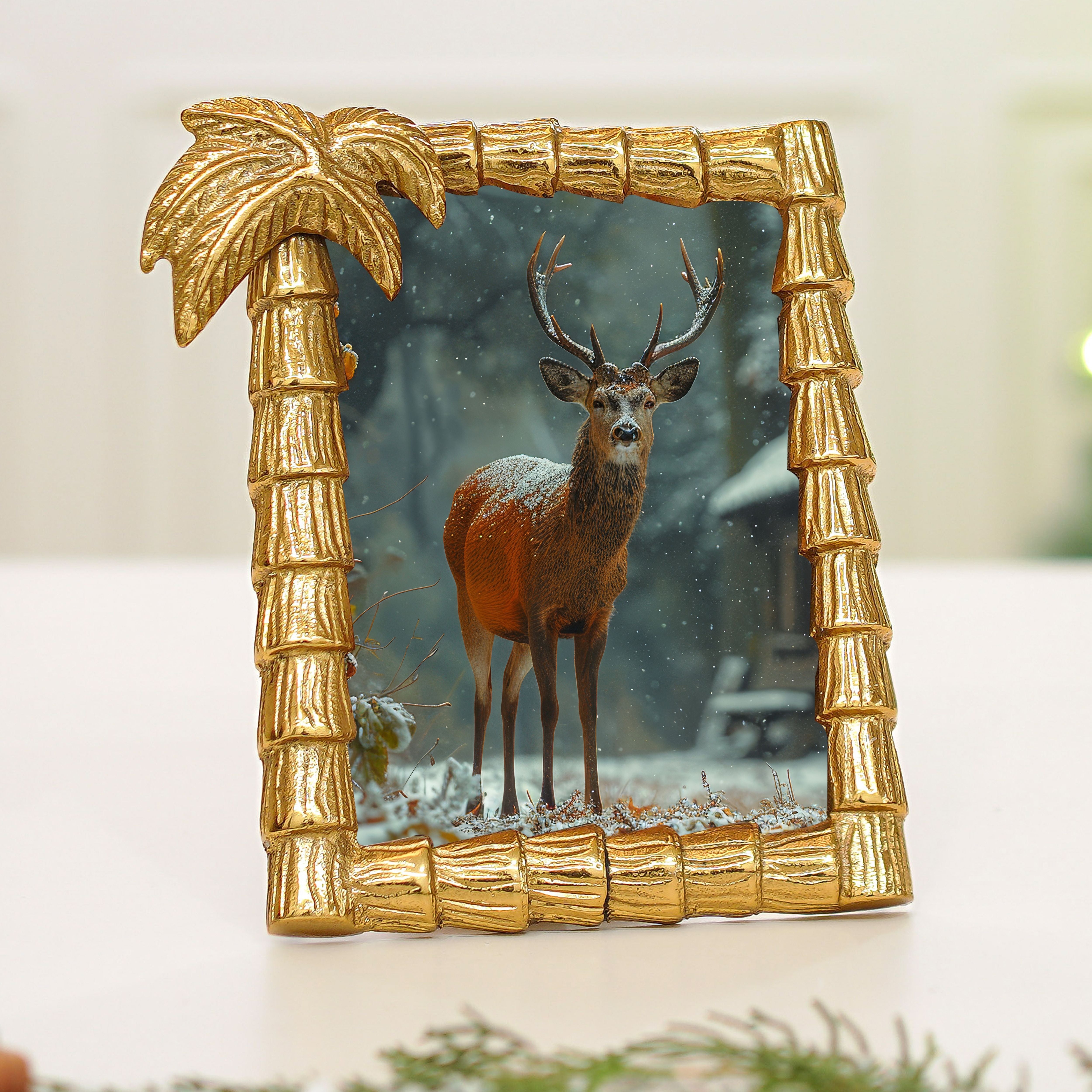 Tropical Gold Palm Tree Frame, 4x6 Inch