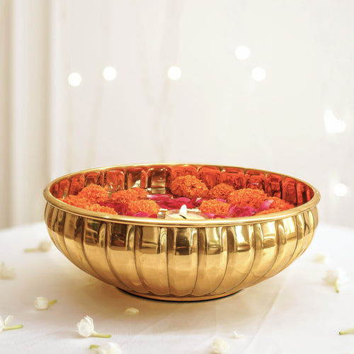 Jasmine Glow Metal Urli, Small