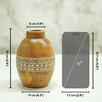 Mango Wood Bulb Vase