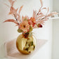 Metal ball flower vase gold 