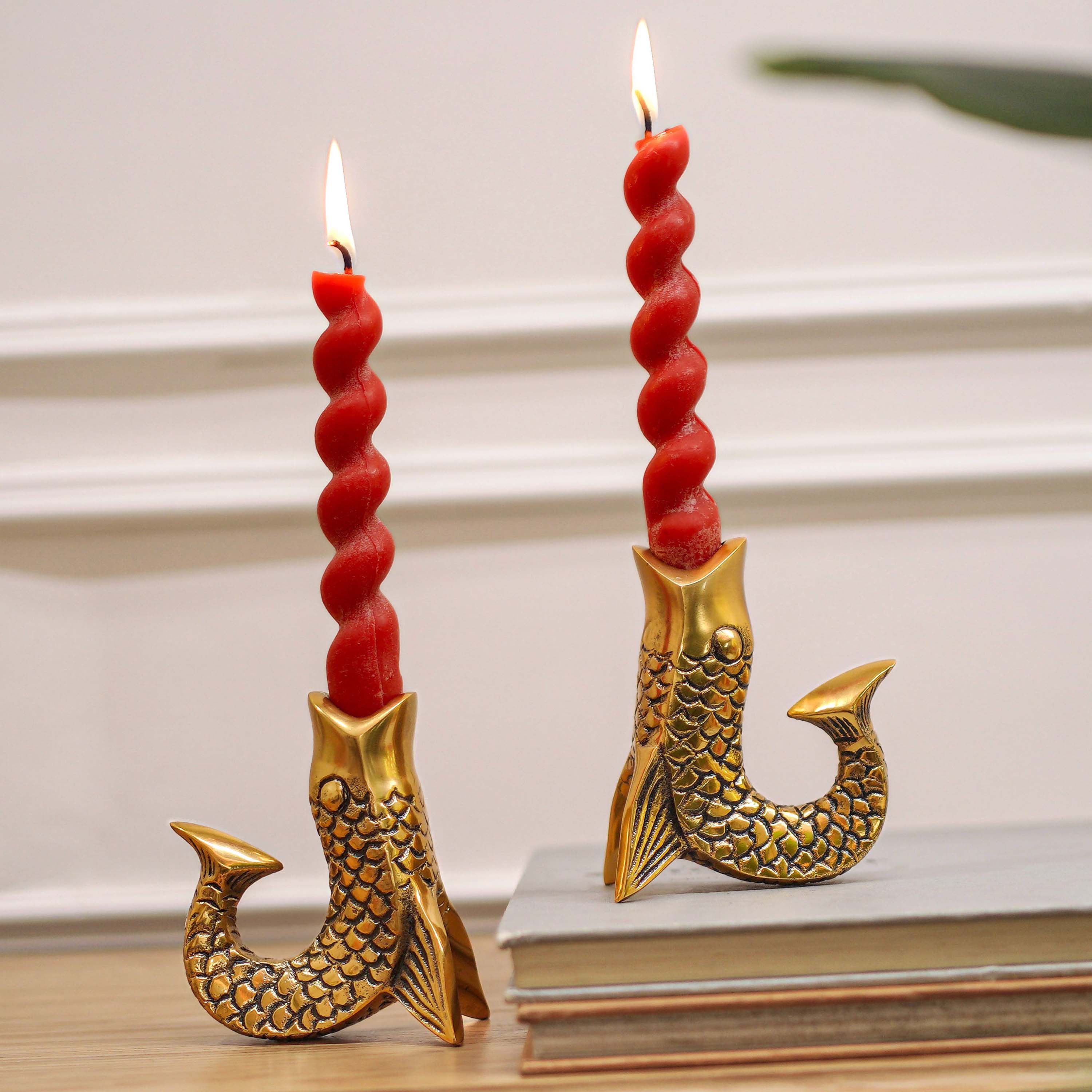 Fish Taper Candle Holder Set
