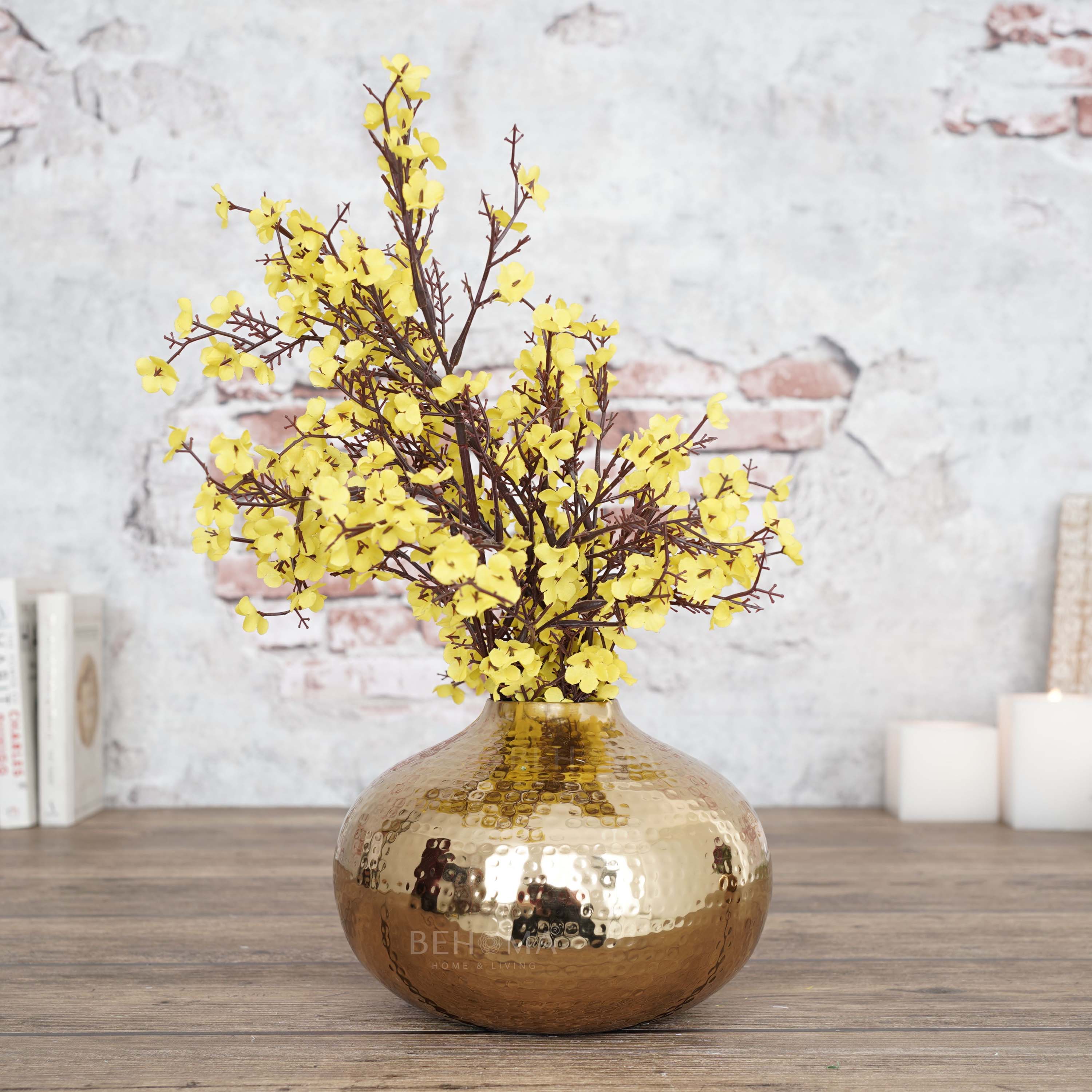 Hammered Metal Flower Vase