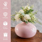 Metal pink flower vase with flower 