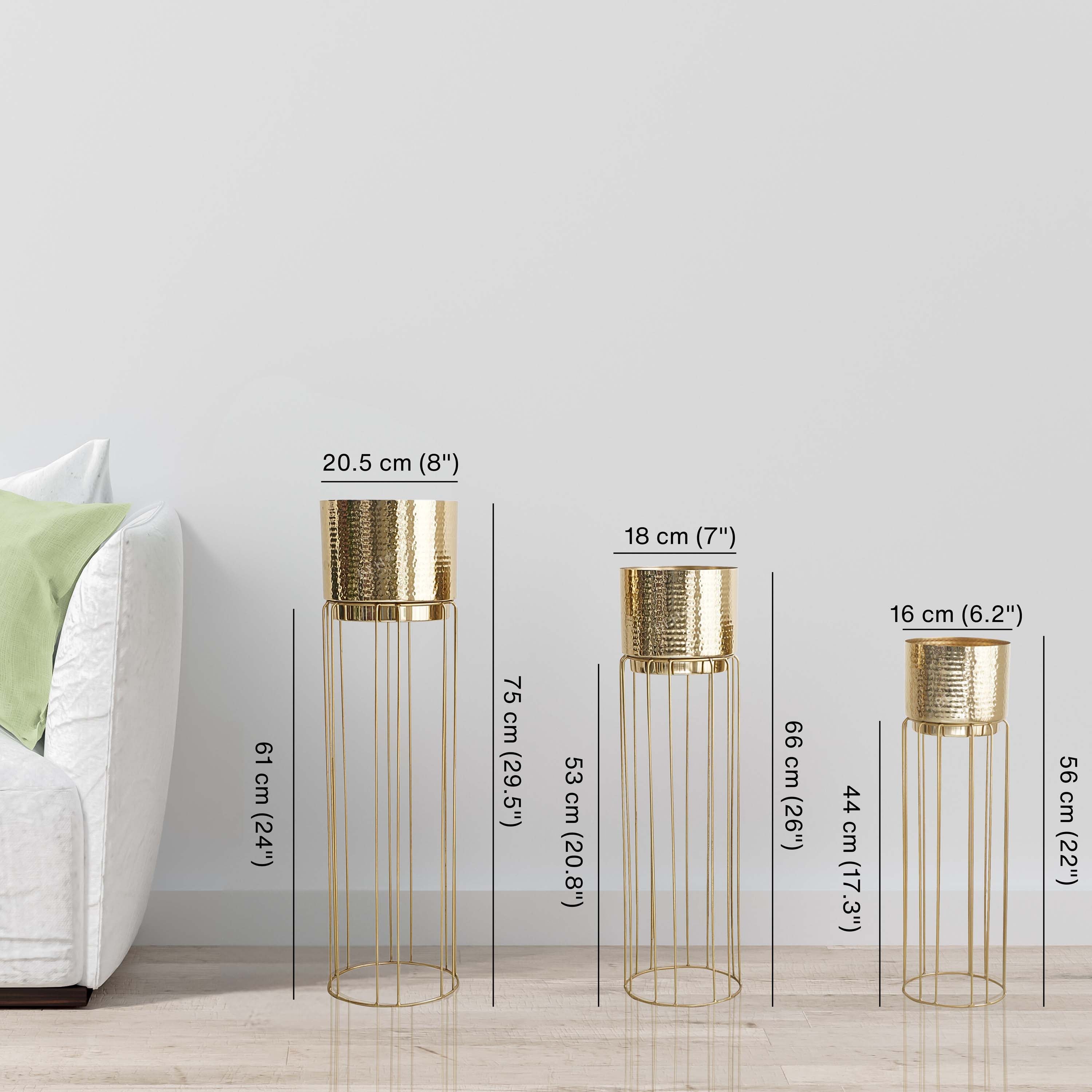 Tall Stand Metal Planter, Set (Planter Only)