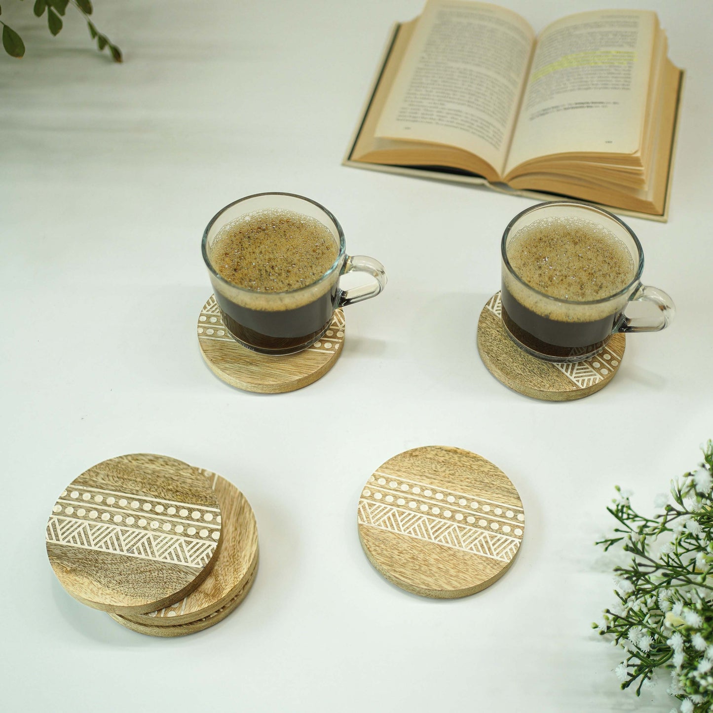 Boho Stripe Handcrafted Coaster, Set of 6