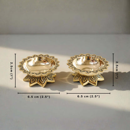 Brass Padma Diyas set