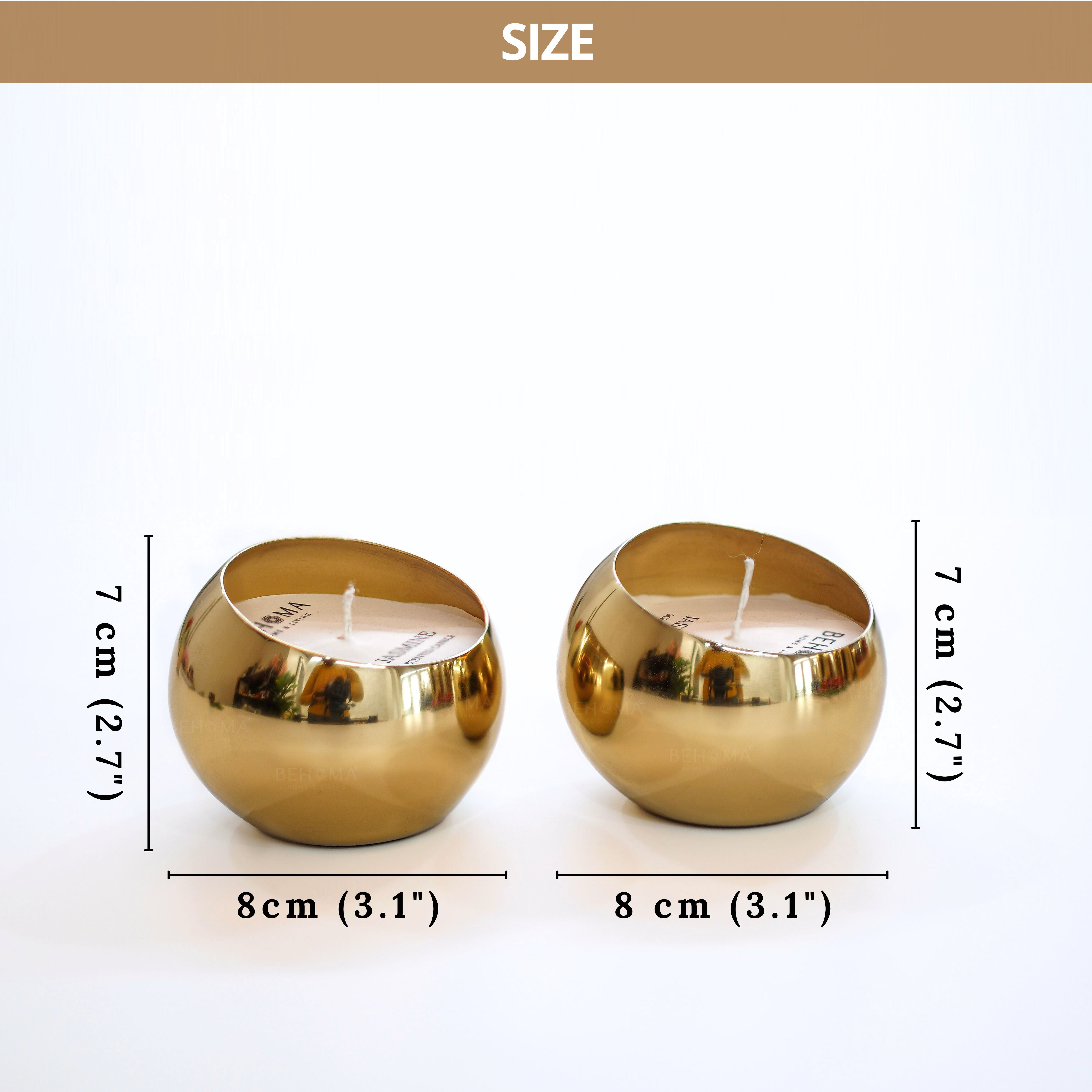 Metal Orb Scented Candle, Set