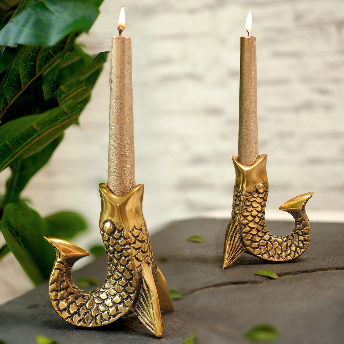 Fish Taper Candle Holder Set