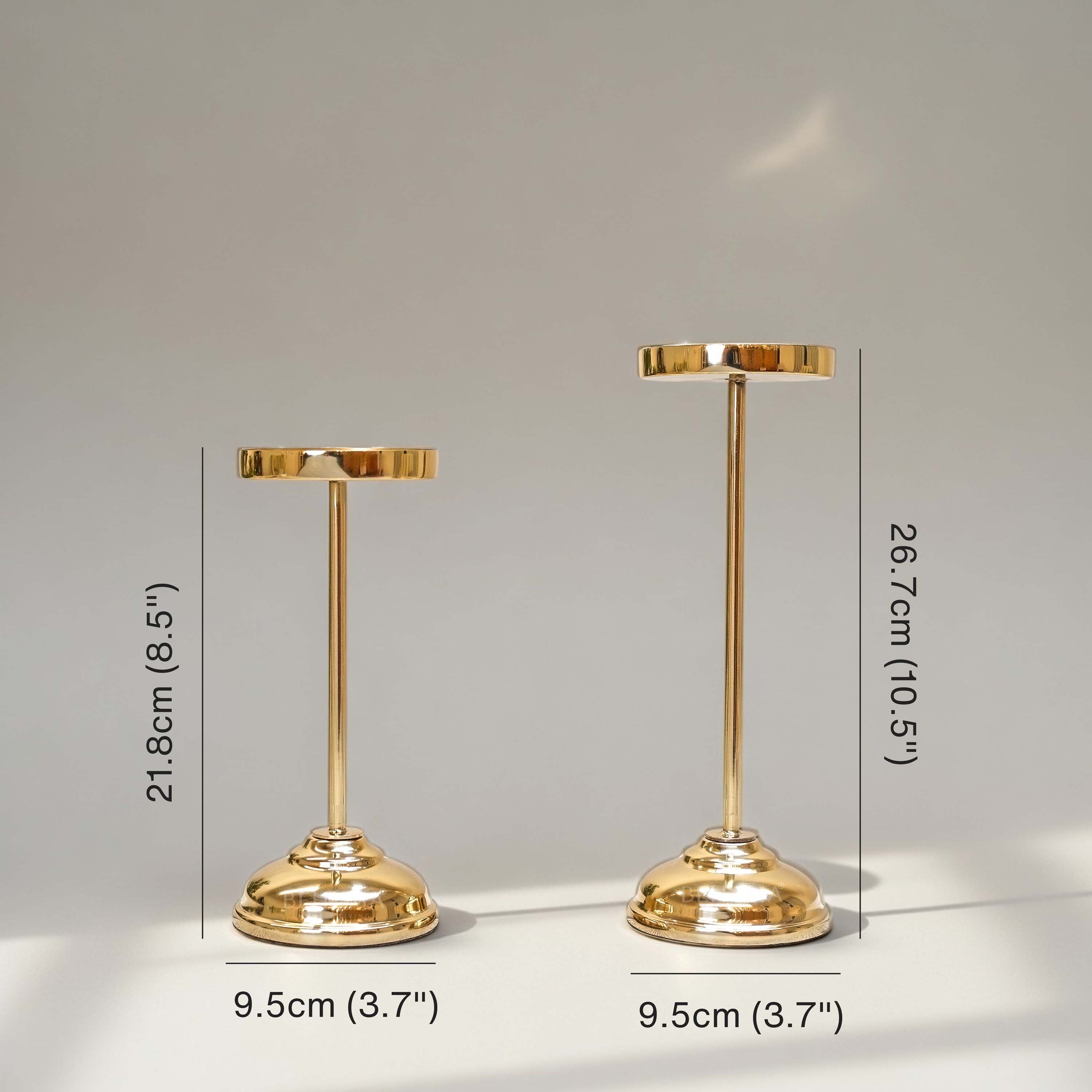 Golden Pillar Candle Holder Set