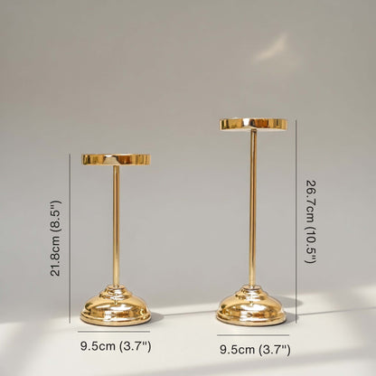 Golden Pillar Candle Holder Set