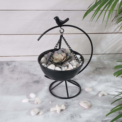 Bird Metal Planter, Black (Planter Only)