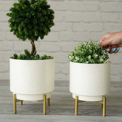 Hammered Metal Planter, Set (Planter Only)