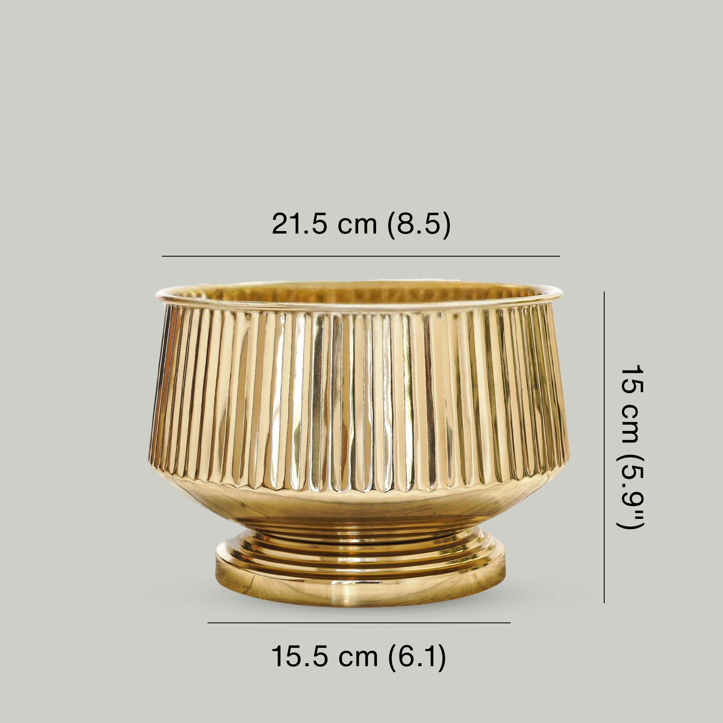 Pedestal Fluted Metal Planter (Pot Only)