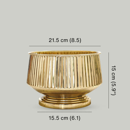 Pedestal Fluted Metal Planter (Pot Only)