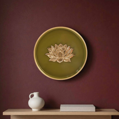 Lotus Wall Plate, Green
