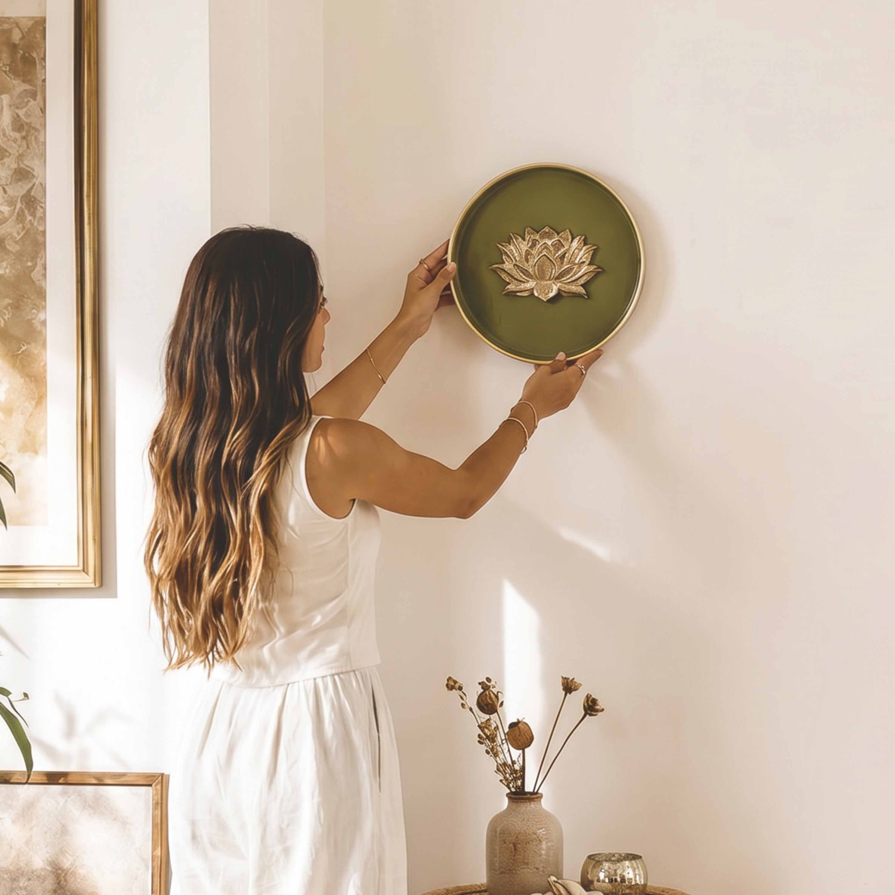 Lotus Wall Plate, Green
