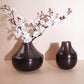 Metal bud Antique copper flower vase set of 2 