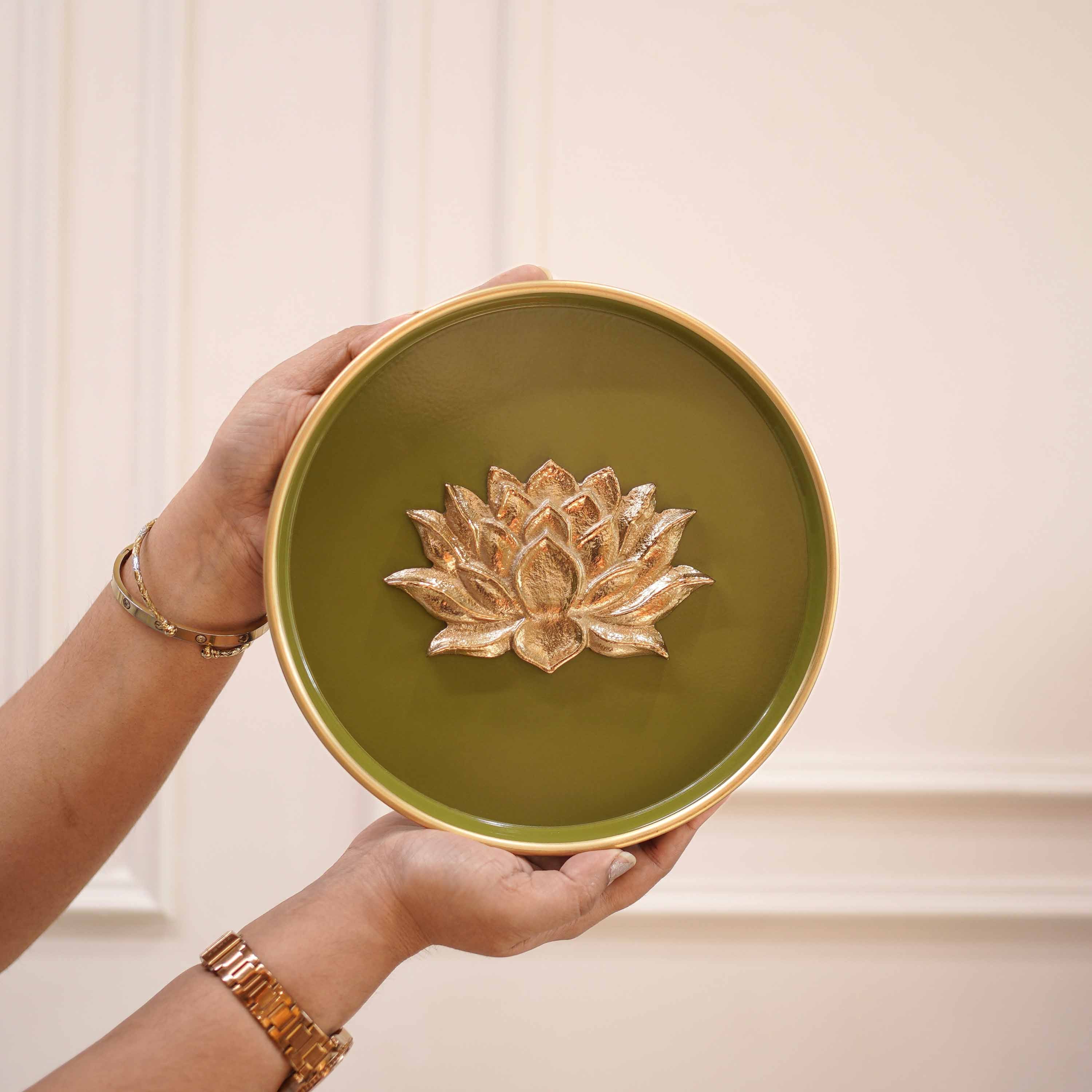 Lotus Wall Plate, Green