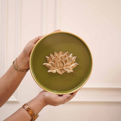 Lotus Wall Plate, Green