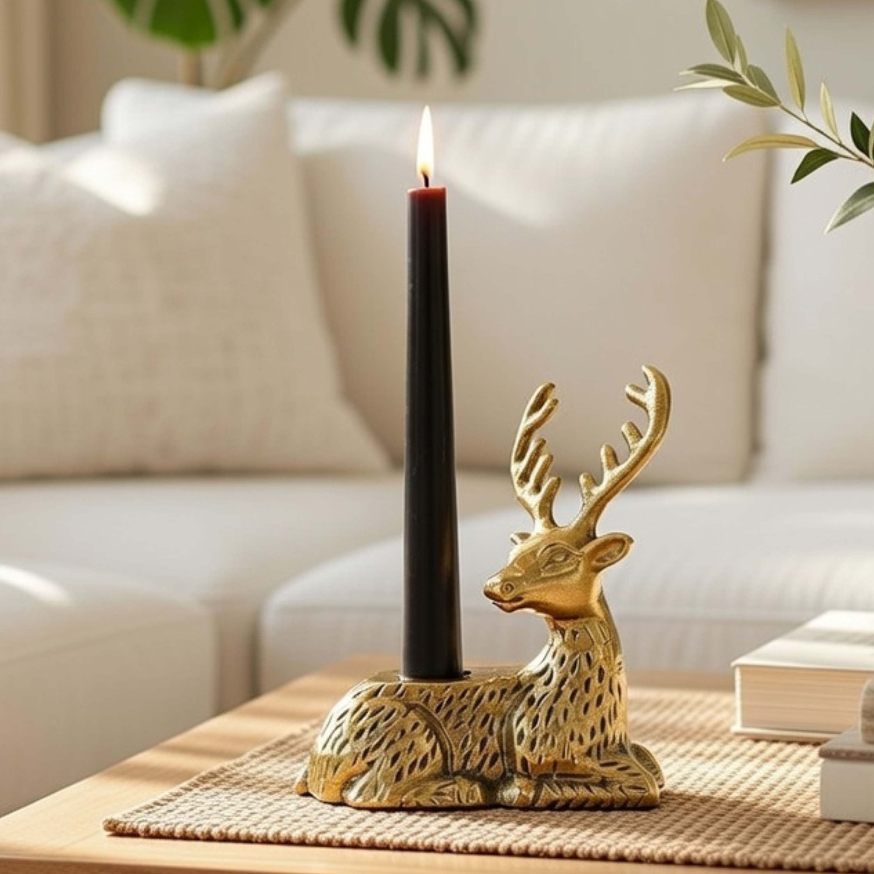 Golden Stag Candle Stand