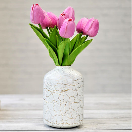 Metal Crackled Flower vase