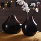 Metal bud Antique copper flower vase set of 2 