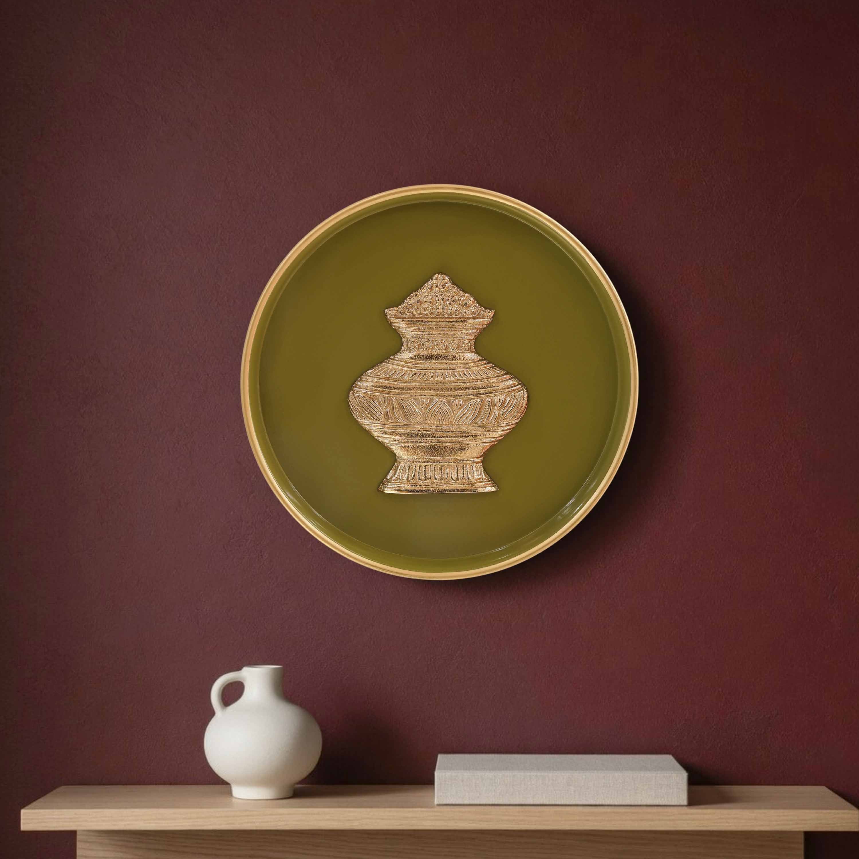 Kalash Wall Plate, Green
