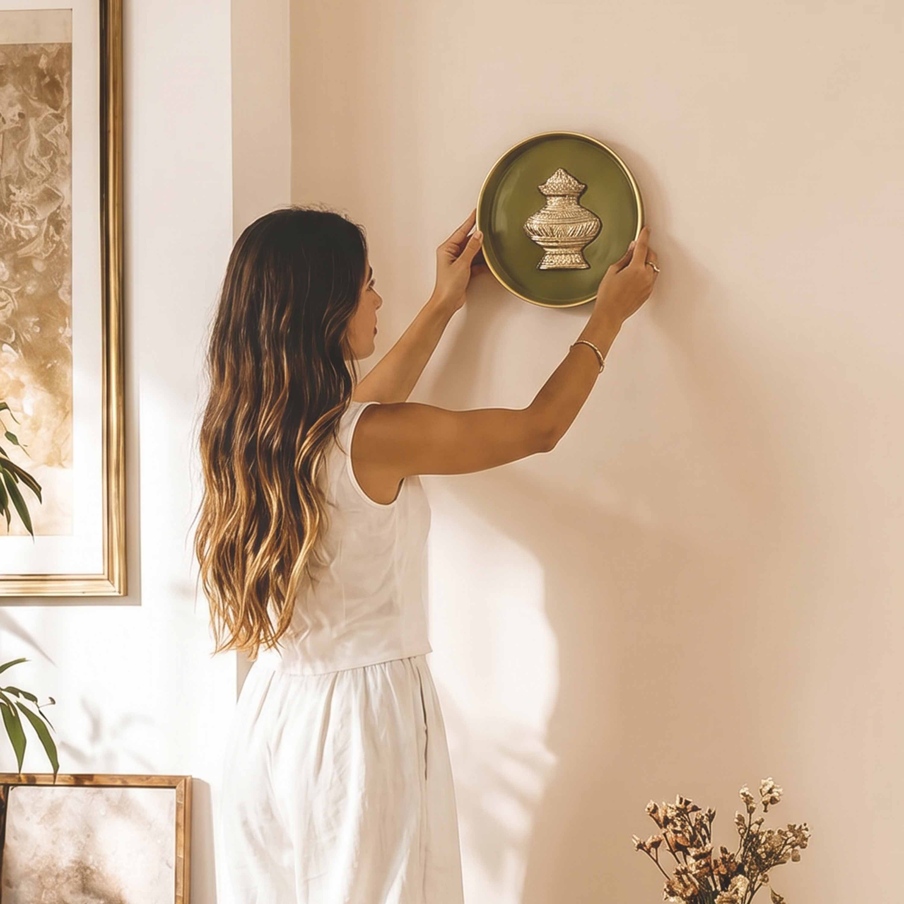 Kalash Wall Plate, Green