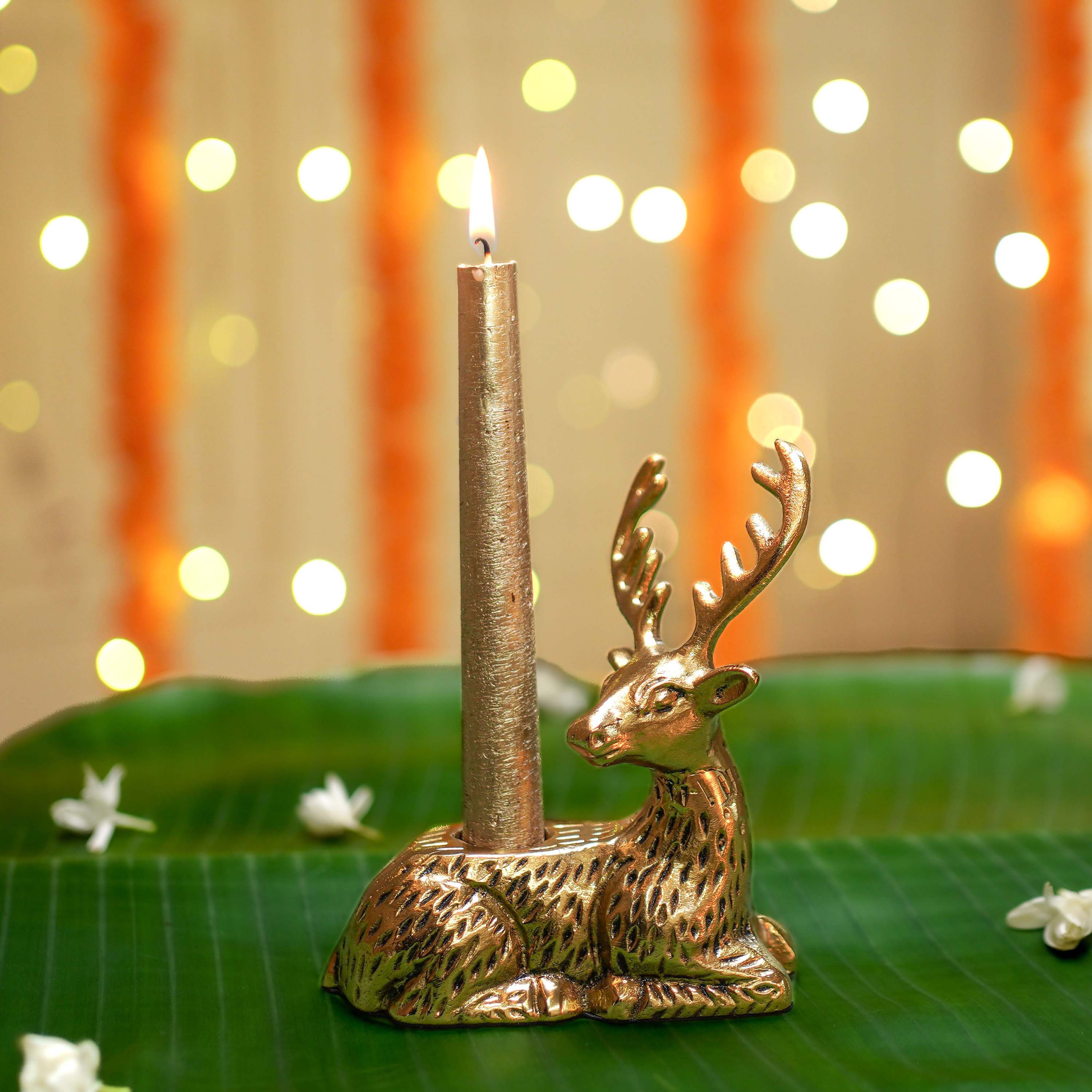 Golden Stag Candle Stand