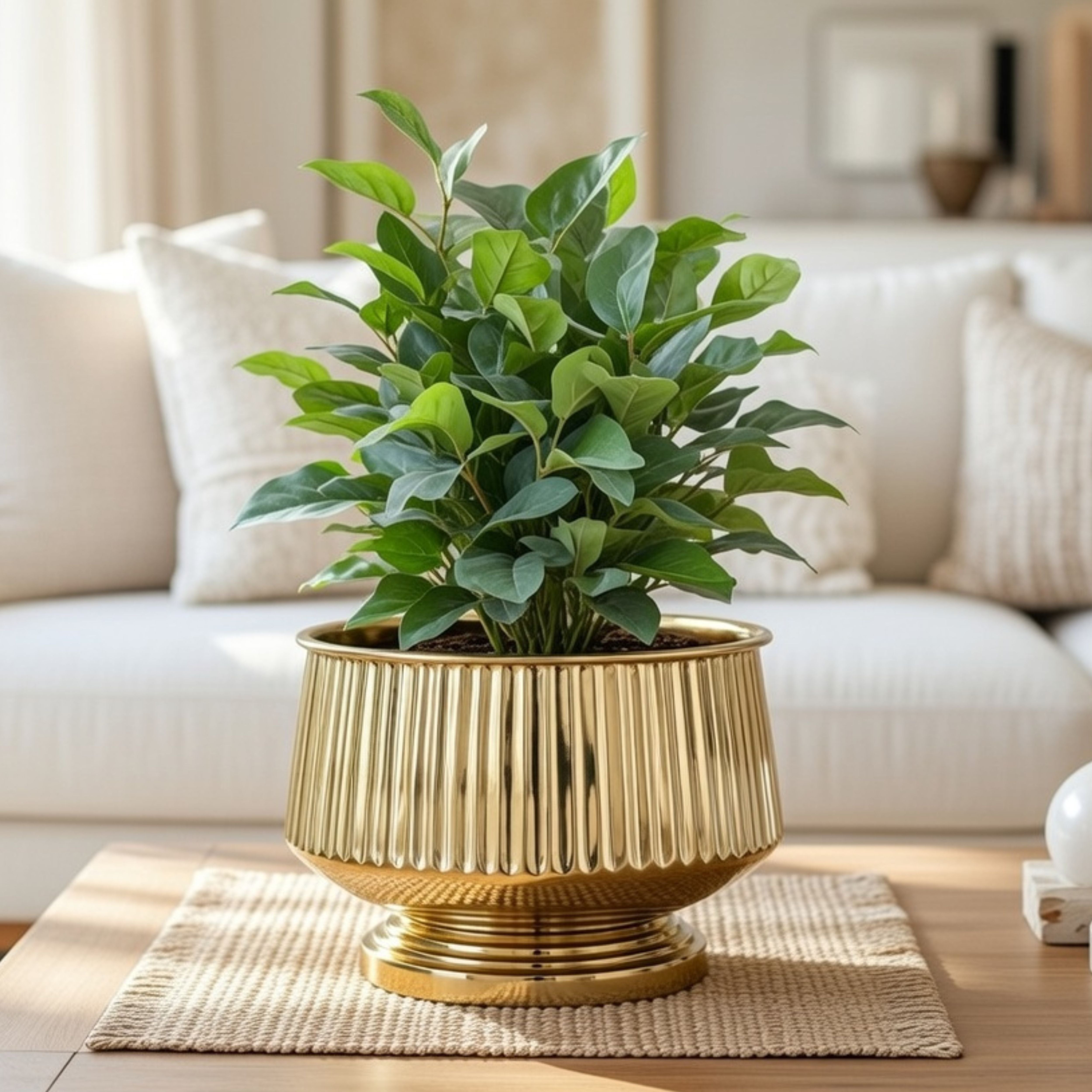Pedestal Fluted Metal Planter (Pot Only)
