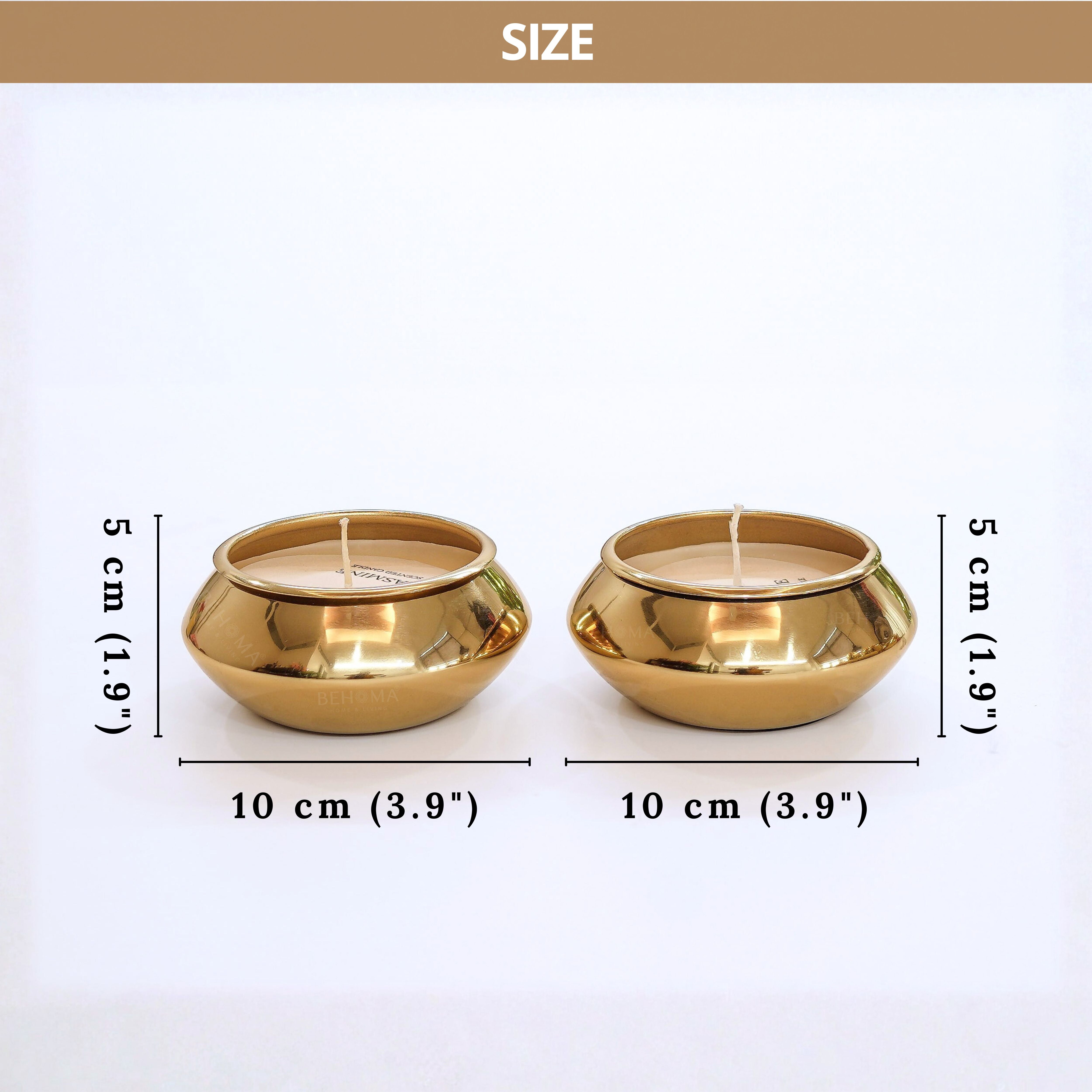 Metal Pebble Pot Scented Candle, Set