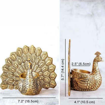 Metal Peacock Candle Holder