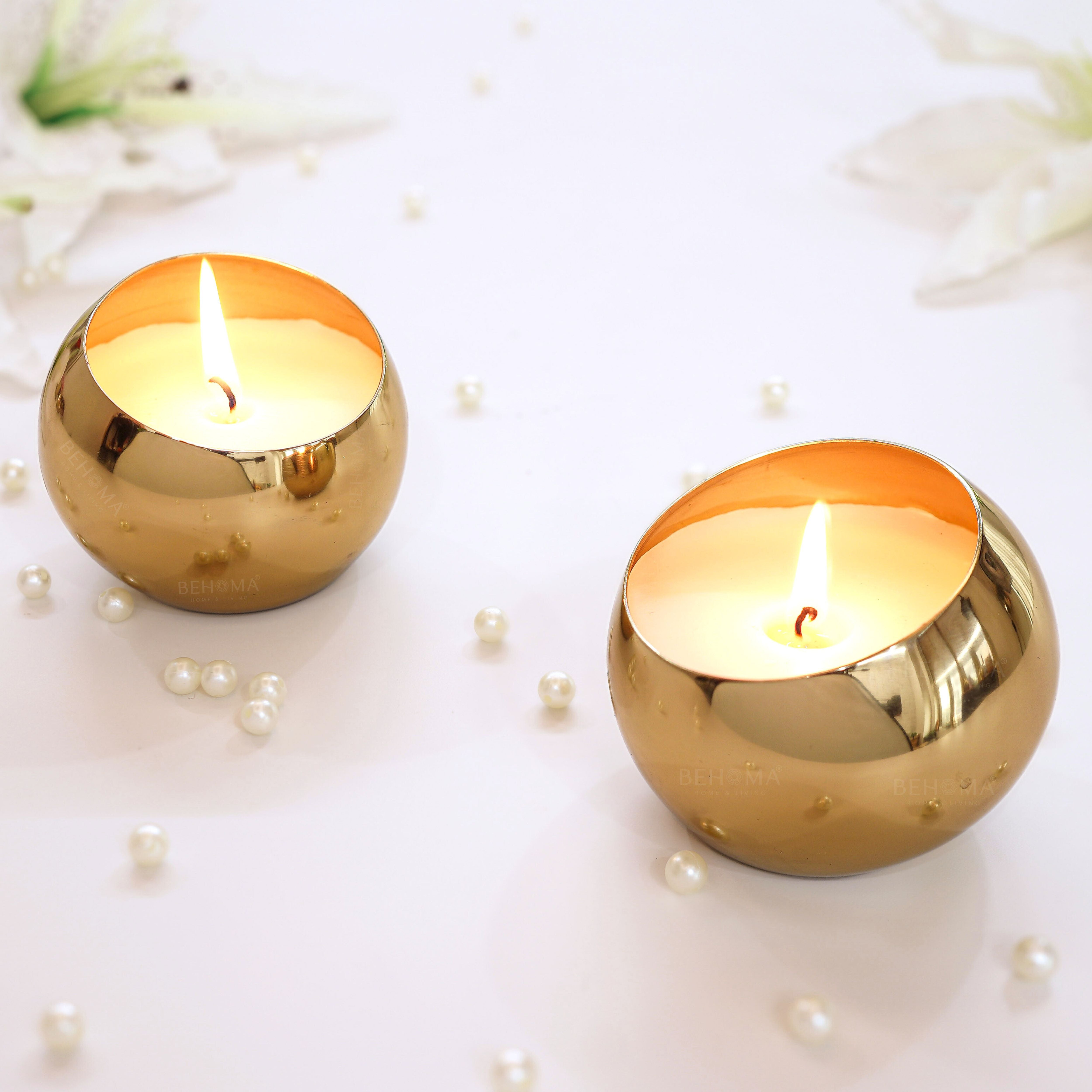 Metal Orb Scented Candle, Set