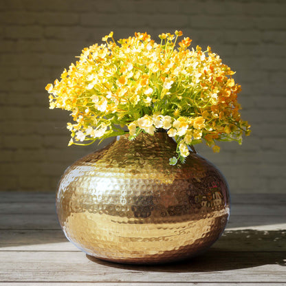 Hammered Metal Flower Vase