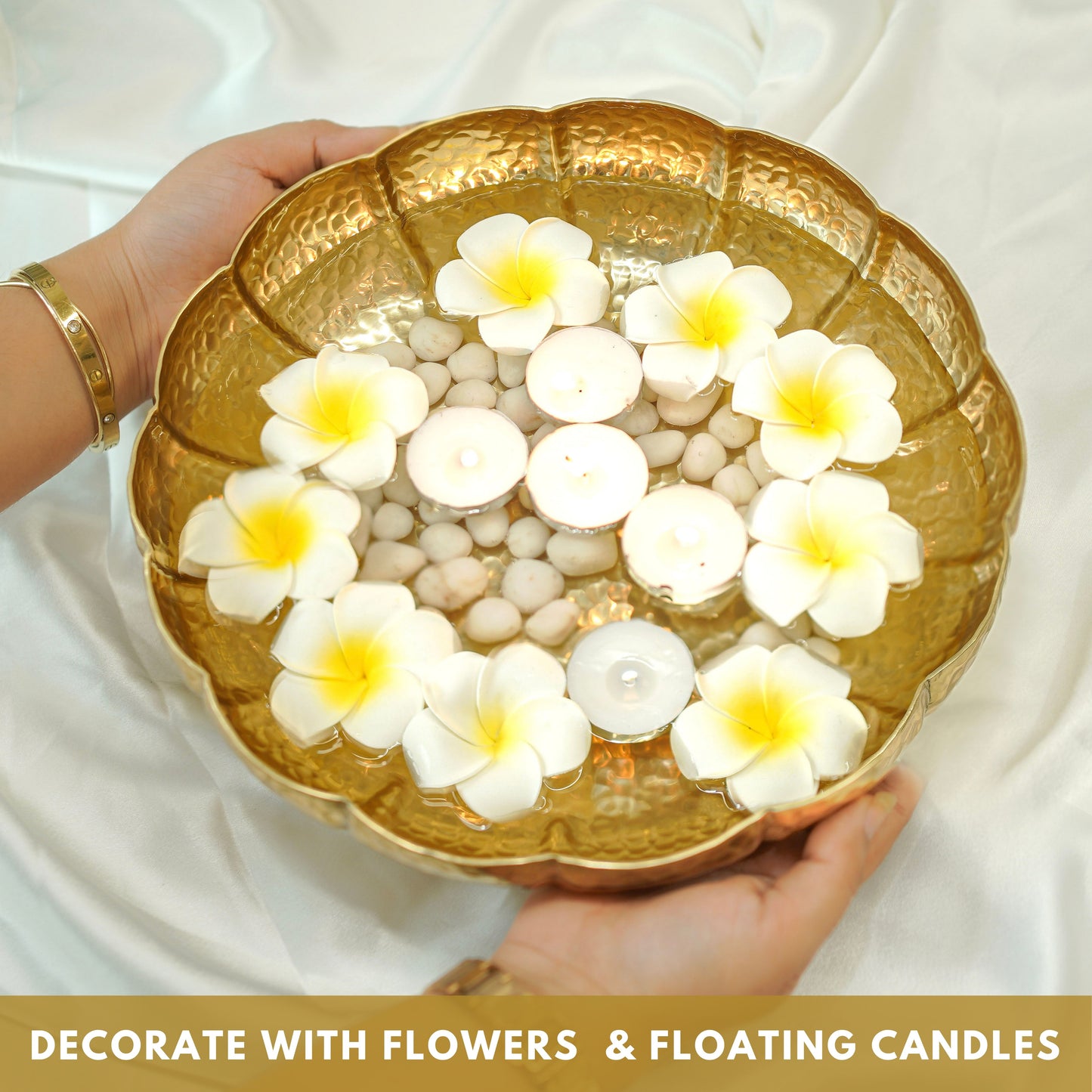 Decorative urli bowl Diwali, Decor urli bowl, metal urli set, floating flower urli, Diwali Gift, Diwali Gifts
