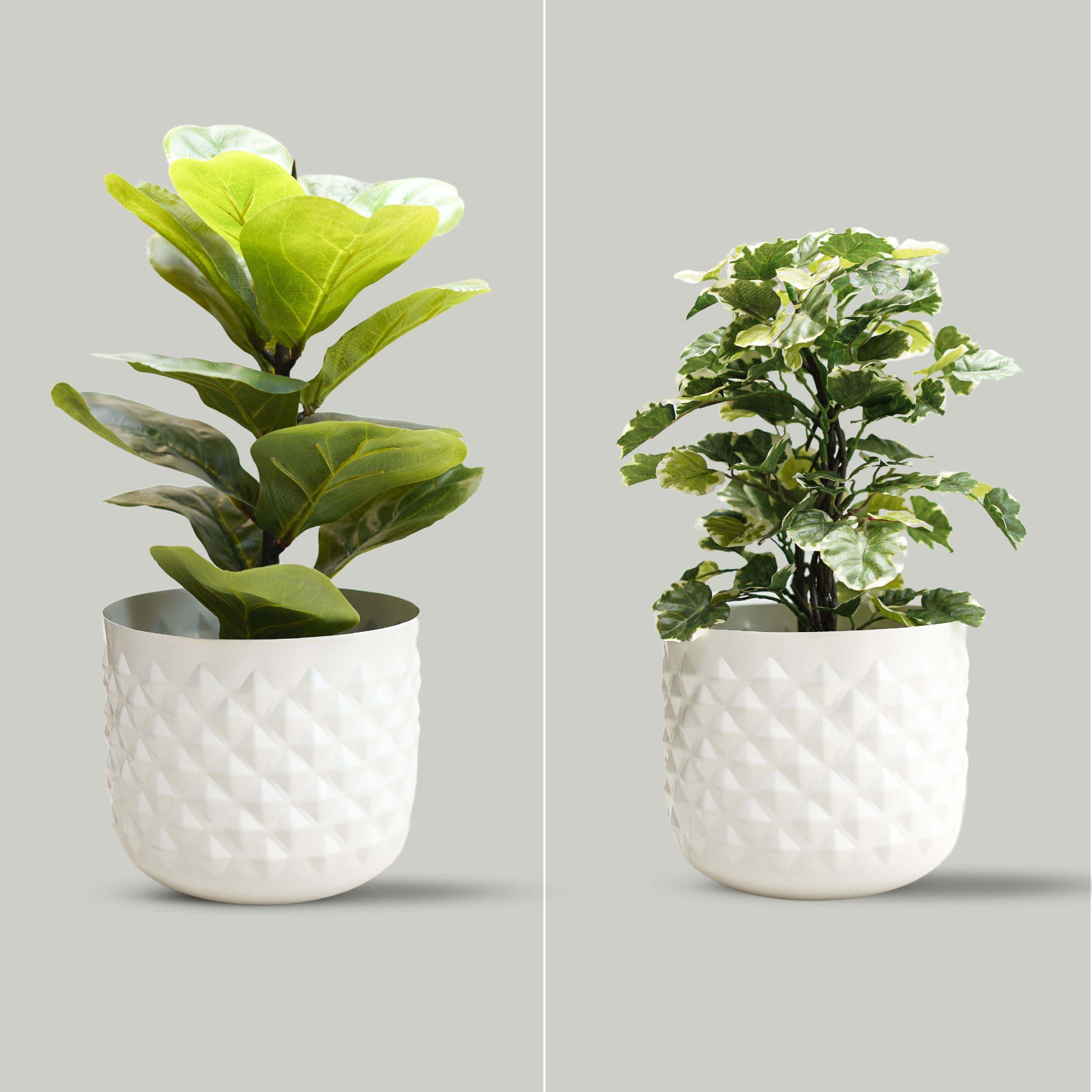 Pineapple Metal Planter, White (Pot Only)