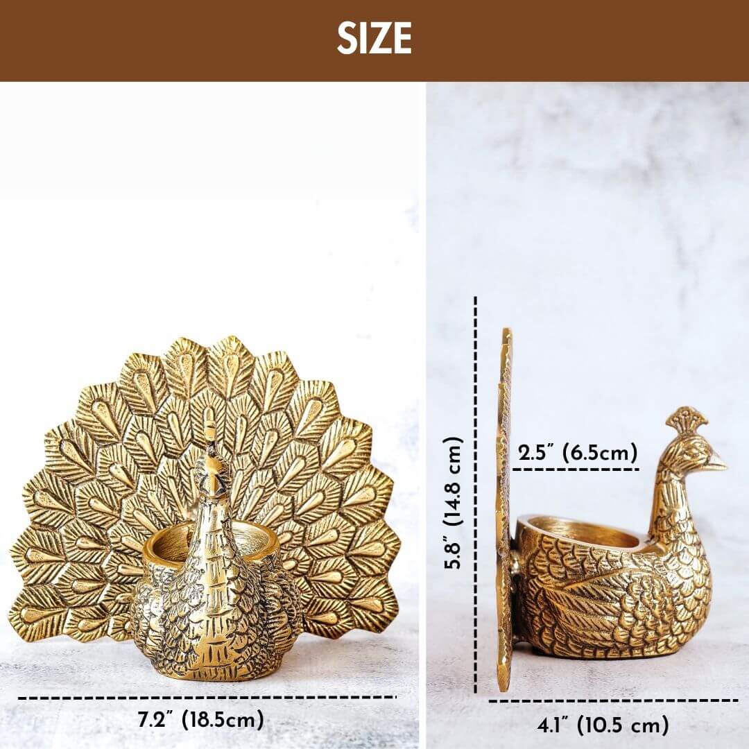 Peacock, Antique Brass finish