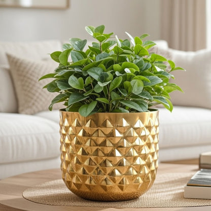 Pineapple Metal Planter, Gold (Pot Only)