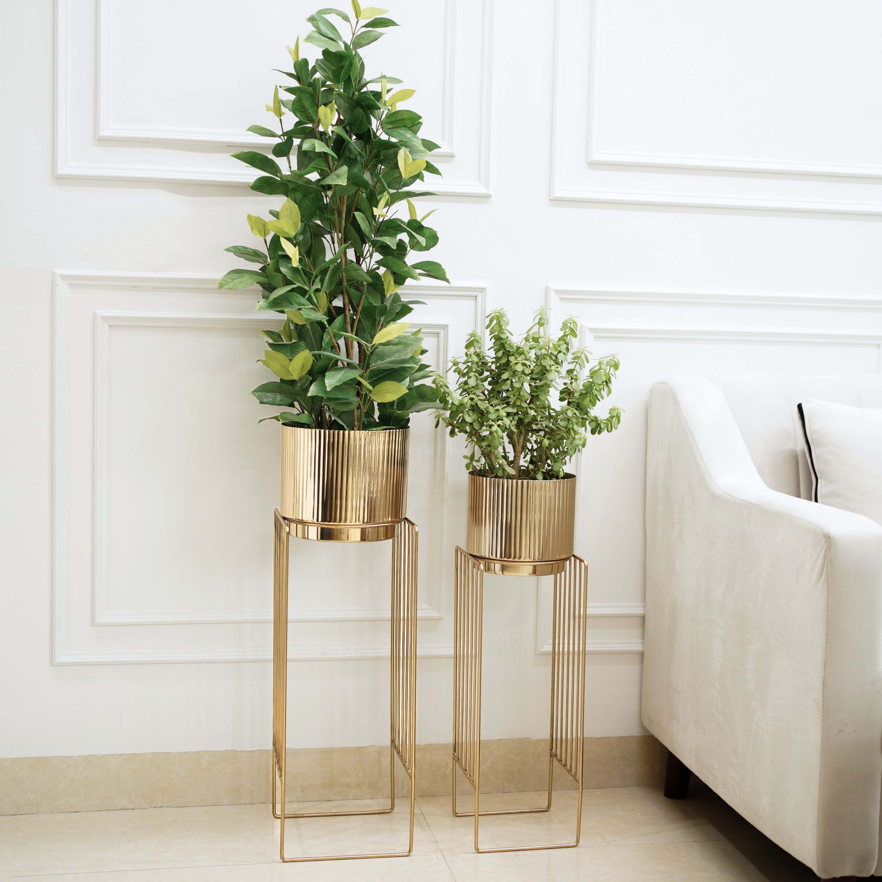 Tall Stand Fluted Planter, Set (Planter Only)