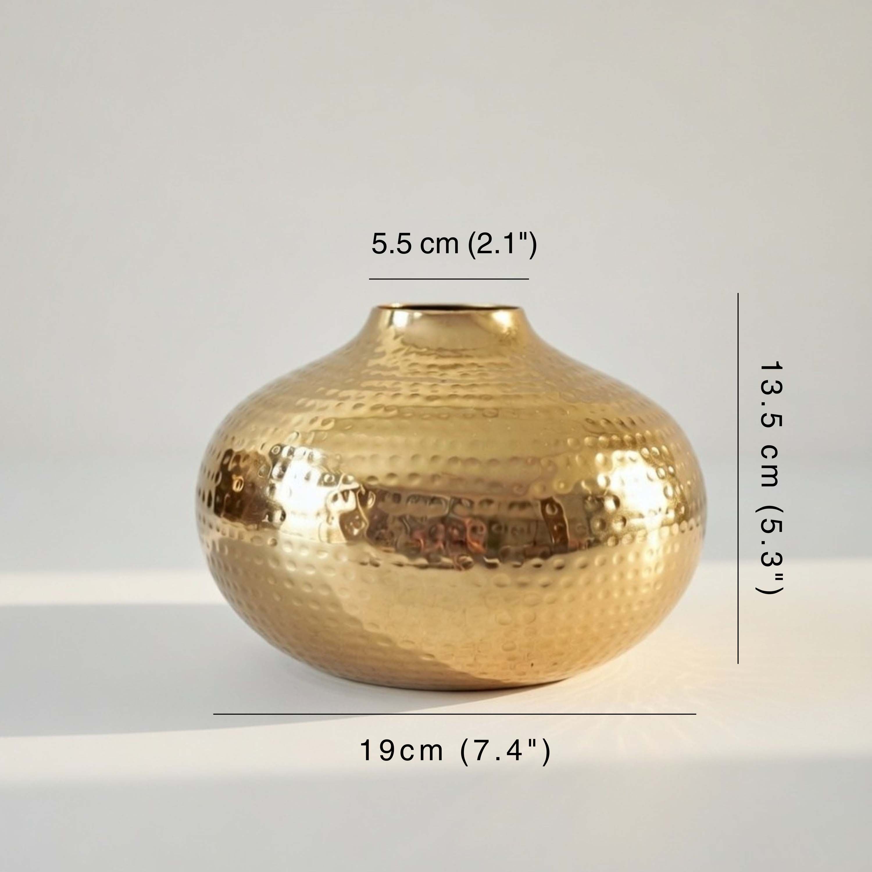 Hammered Metal Flower Vase