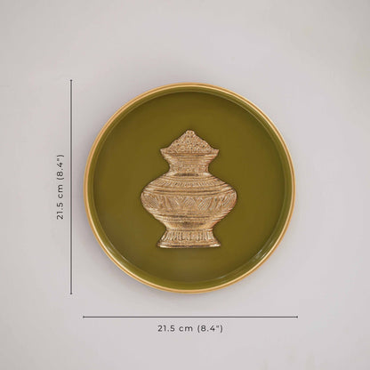Kalash Wall Plate, Green