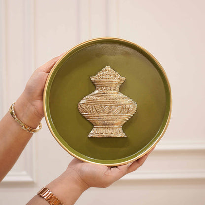 Kalash Wall Plate, Green