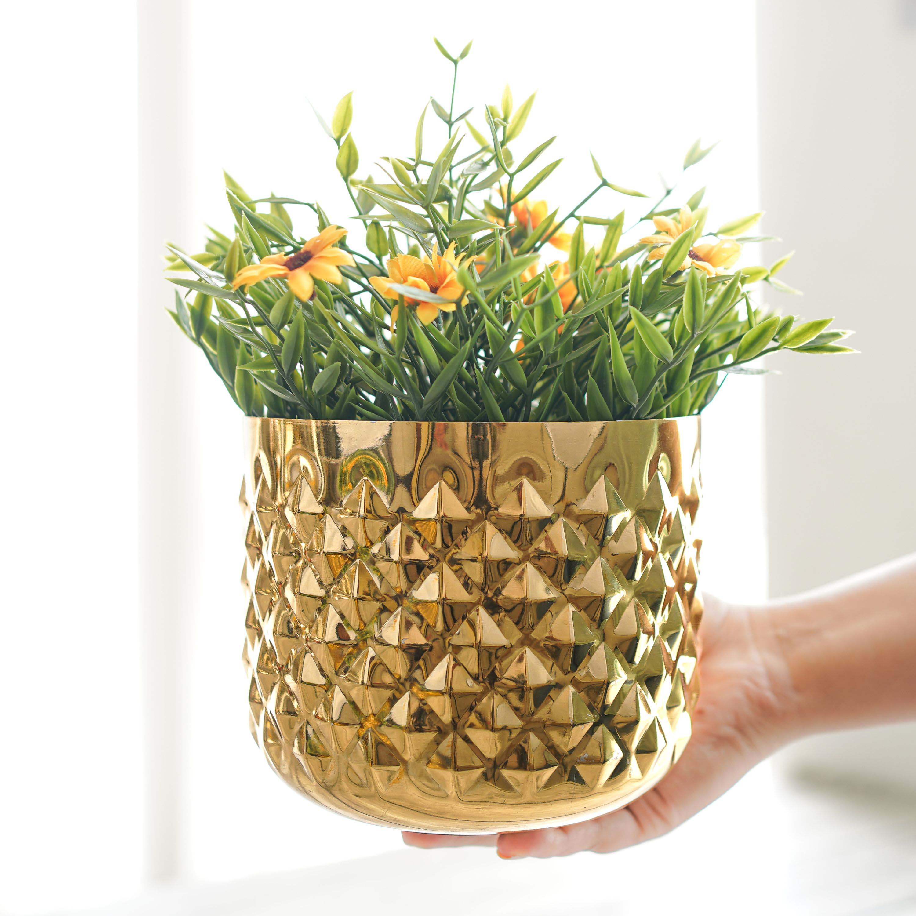 Pineapple Metal Planter, Set (Pot Only)