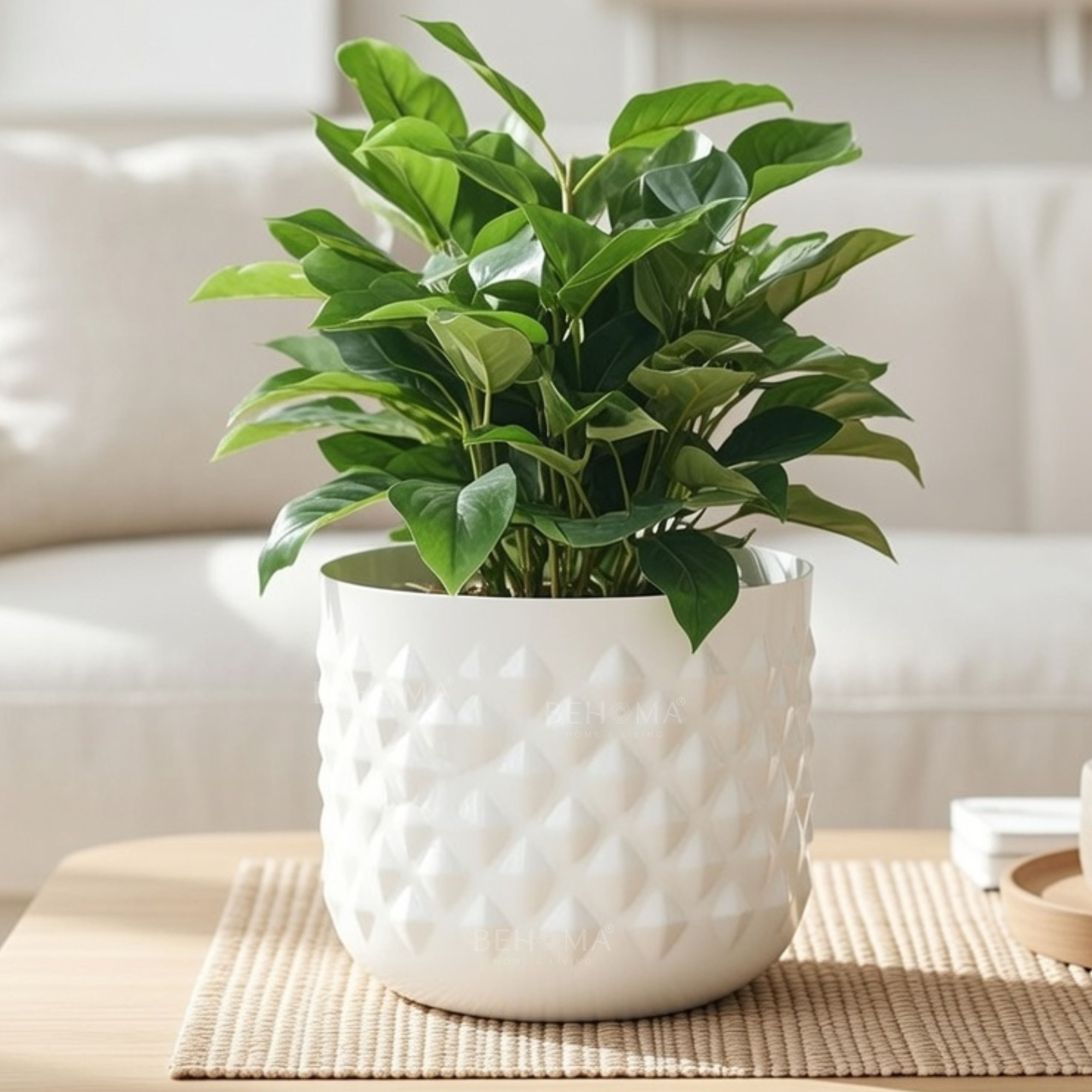 Pineapple Metal Planter, White (Pot Only)