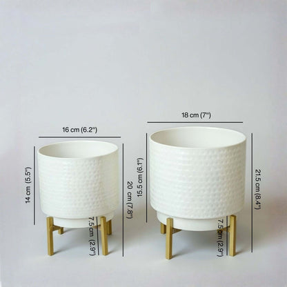 Hammered Metal Planter, Set (Planter Only)