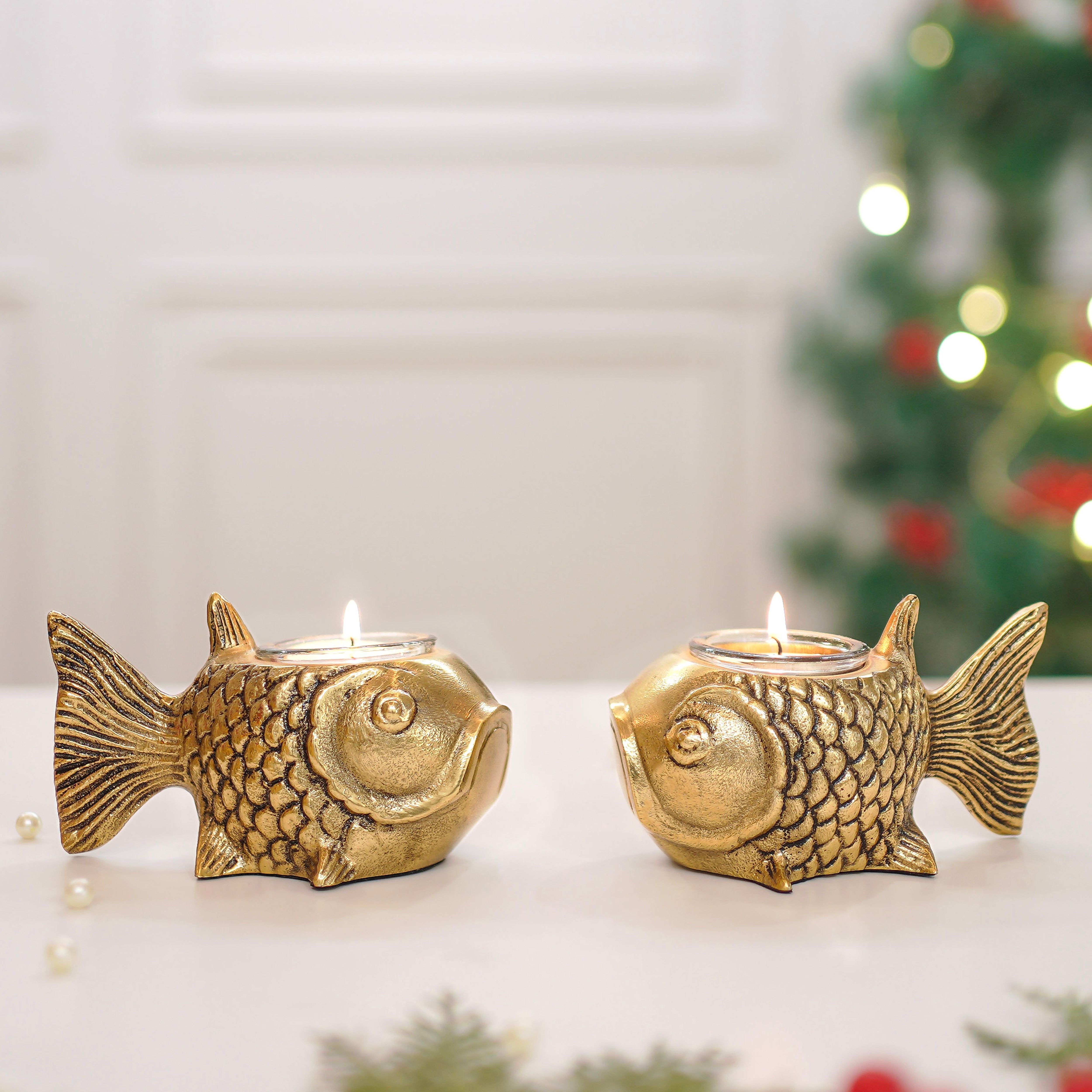 Metal Fish Candle Holder, Set