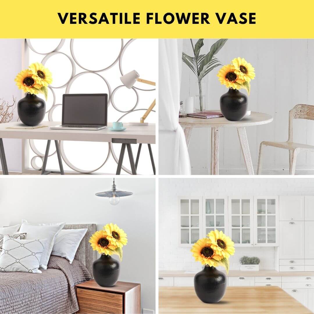Metal Flower vase - Black 