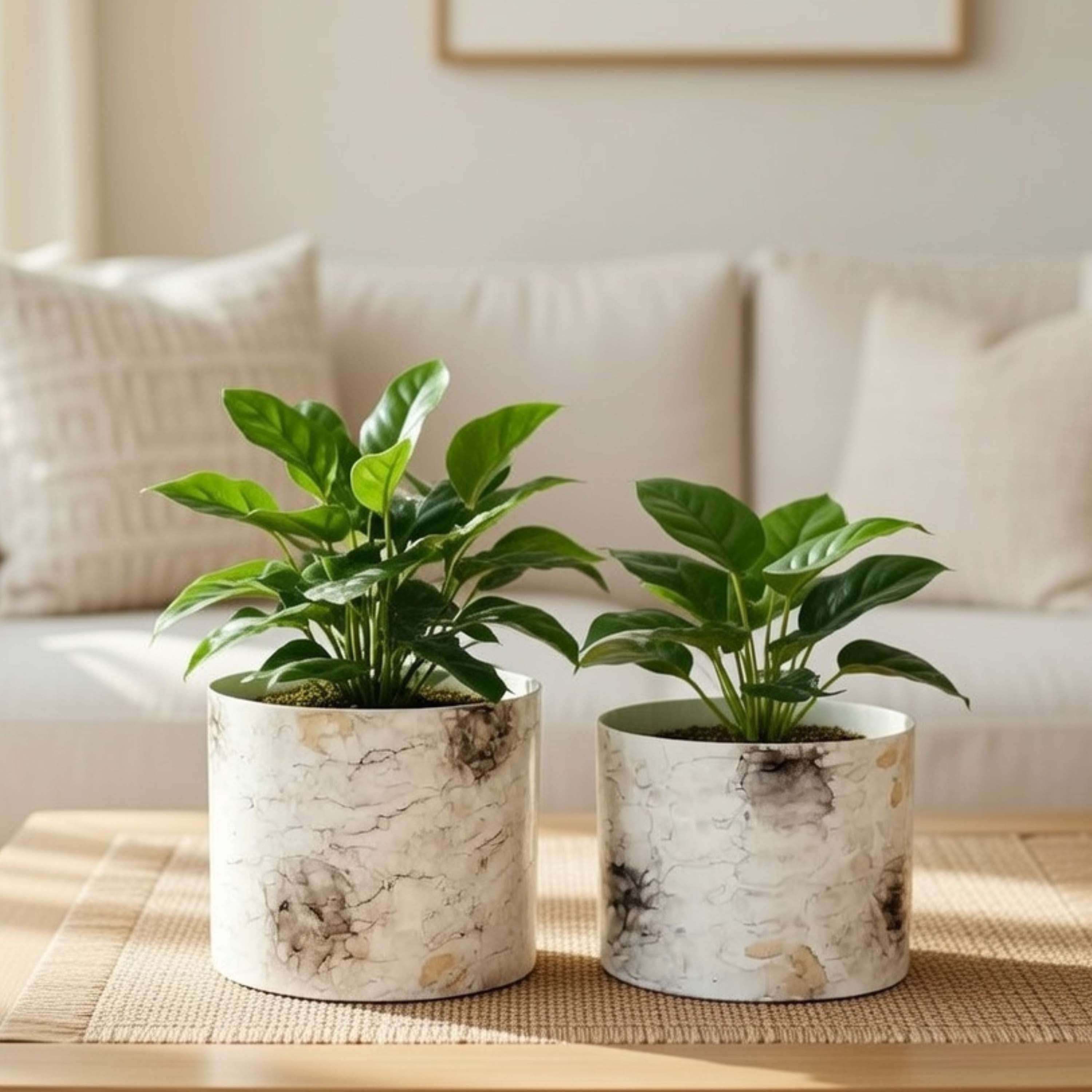 Off-White Mini Metal Planter (Pot Only)