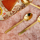 Stainless Steel Hammered Spoon (Gold) - Set of 4