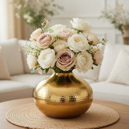 Hammered Metal Flower Vase